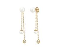 Elli Orecchini Donne Pendenti Elegante con perle coltivata d'acqua dolce e Cristalli in Argento Sterlino 925