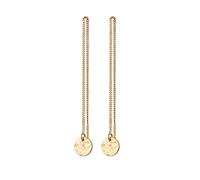 Elli Orecchini Donne pull through ciondolo placchetta in argento sterlino 925 placcato oro