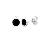 Elli - Orecchini a Perno Cerchio Geo con Smalto Bianco in Argento Sterling 925 1 pieces female