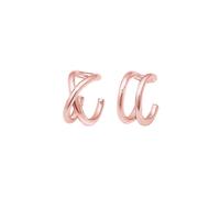 Elli - Clip per Orecchio Set Geo di Base Minimale in Argento Sterling 925 Placcato Oro Rosa Earcuff 1 pieces female