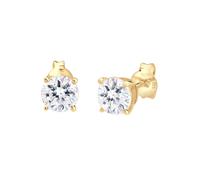 Elli - Orecchini a Perno Solitario Scintillante Rotondo con Cristallo in argento sterling 925 1 pieces female