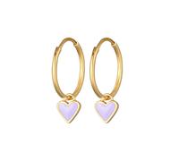 Elli - Creoli Ciondolo Cuore con Smalto in Argento Sterling 925 Placcato Oro Orecchini 1 pieces female