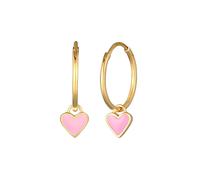Elli - Creoli Ciondolo Cuore con Smalto in Argento Sterling 925 Placcato Oro Orecchini 1 pieces female