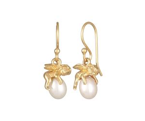 Elli - Orecchini Pendenti Angelo Custode Elegante con Perla coltivada d'acqua dolce in Argento Sterling 925 1 pieces female