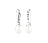 Elli Orecchini da donna con perla di acqua dolce con cristalli in argento sterling 925