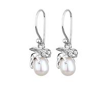 Elli Orecchini Donne pendenti Angelo Custode Elegante con Perla coltivada d'acqua dolce in argento sterlino 925
