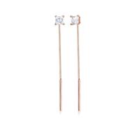Elli - Orecchini Pendenti Geo Minimale Pull Through con Cristalli di Zirconia in argento sterling 925 1 pieces female