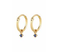 Elli - Creoli tendenza elegante con zaffiro sintetico in Argento Sterling 925 placcato oro Orecchini a cerchio 1 pieces female