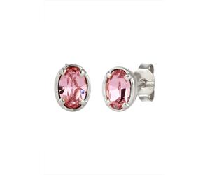 Elli - Orecchino ovale Cristalli Vetro Rosa 925 Sterling Silver Orecchini 1 pieces female
