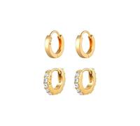 Elli - Parure creola semplice e con cristalli in argento sterling 925 Orecchini 1 pieces female