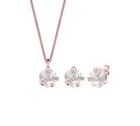 Elli - Parure di gioielli da donna a forma di cuore, con cristalli Swarovski, in argento 925