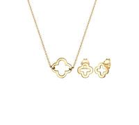Elli Parure di gioielli da donna con collana, orecchini a perno e quadrifoglio, portafortuna, in argento sterling 925