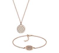 Elli, parure di gioielli da donna, formata da collana e bracciale. Motivo: fiore della vita. Materiale: argento sterling 925