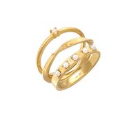 Elli - Pila di 3 perle di vetro classico in Argento Sterling 925 Anelli 1 pieces female