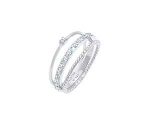 Elli - Pila Elegante Festosa Strati con Cristalli in Argento Sterling 925 Anelli 1 pieces female