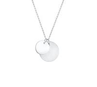 Elli - pisello pisello catena piastrina cerchio duo spazzolato in argento sterling 925 Collane 1 pieces female