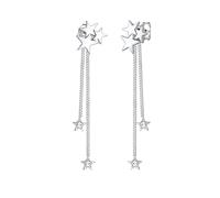 Elli Premium 0301651617 - Orecchini da donna a forma di stella, in argento 925 rodiato, con cristalli bianchi, taglio sfaccettato, 0 cm