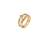 Elli PREMIUM - Anello Cerchio Smeraldo Sintetico Verde 925 Sterling Silver Anelli 1 pieces female