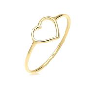 Elli Premium Anello con Cuore da Donna in Oro Giallo 9K (375), Misura 12