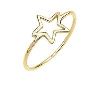 Elli Premium Anello con Stella da Donna in Oro Giallo 375