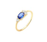 Elli PREMIUM - Anello di fidanzamento con rubino sintetico e cristalli di zirconia in argento sterling 925 placcato oro Anelli 1 pieces female