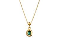 Elli PREMIUM - Collana con pendente rettangolo Smeraldo sintetico Verde 925 Sterling Silver Collane 1 pieces female