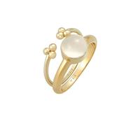 Elli PREMIUM - Duo Classicoo elegante tendenza minimalista con pietra di luna in argento sterling 925 placcato oro Anelli 1 pieces female