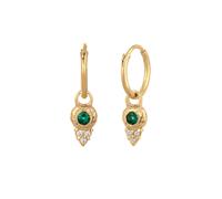 Elli PREMIUM - Earring Creole Circle Zirconia Synthetic Emerald Green 925 Sterling Silver Orecchini 1 pieces female