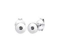Elli PREMIUM Orecchini da donna a cerchio con diamante nero (0,04 ct), argento 925