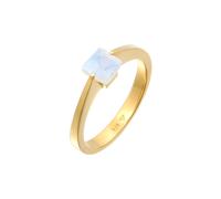 Elli PREMIUM - Solitario con pietra preziosa quadrata di quarzo in argento sterling 925 placcato oro Anelli 1 pieces female