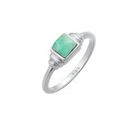 Elli PREMIUM - Solitario Vintage Quadrato Semplice con Amazzonite in Argento Sterling 925 placcato oro Anelli 1 pieces female