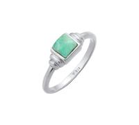 Elli PREMIUM - Solitario Vintage Quadrato Semplice con Amazzonite in Argento Sterling 925 placcato oro Anelli 1 pieces female