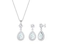 Elli Set Collana e Orecchini da Donna in Argento 925 con Zirconia Cubica