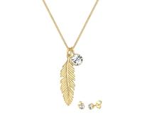 Elli - Set con piuma Cristalli Vetro Bianco 925 Sterling Silver Set gioielli 1 pieces female