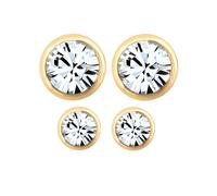 Elli - Set da 2 paia di orecchini a bottone in argento sterling 925-Bianco One Size