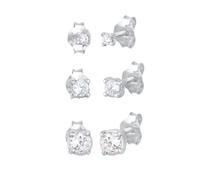 Elli - Set di 4 Anelli Impilabili Intrecciati con Cristalli in Argento 925 Orecchini 1 pieces female