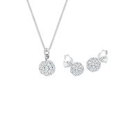 Elli - Ciondolo Sfera Set Orecchini a Perno con Cristalli in Argento Sterling 925 Parure gioielli 1 pieces female