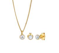 Elli - Ciondolo di Base Solitario Set Orecchini a Perno con Cristalli in Argento Sterling 925 Parure gioielli 1 pieces female