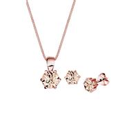 Elli - Set di gioielli semplice elegante con cristalli in argento sterling 925 placcato oro rosa Set gioielli 1 pieces female