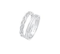 Elli - Set due anelli a fascia in Argento Sterling 925 intrecciati treccia basic Anelli 1 pieces female