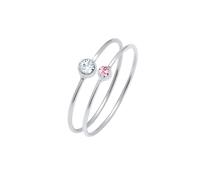 Elli - Set Elegante di Base con Cristalli in Argento Sterling 925 Anelli 1 pieces female