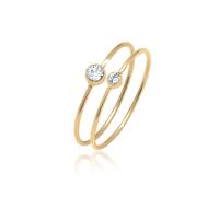 Elli - Set Elegante di Base con Cristalli in Argento Sterling 925 Anelli 1 pieces female