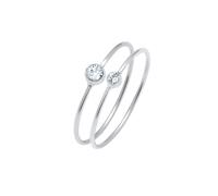 Elli - Set Elegante di Base con Cristalli in Argento Sterling 925 Anelli 1 pieces female