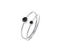 Elli - Set Filigrana con Cristalli Nero in Argento Sterling 925 Anelli 1 pieces female