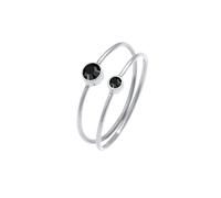 Elli - Set Filigrana con Cristalli Nero in Argento Sterling 925 Anelli 1 pieces female