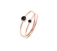 Elli - Set Filigrana con Cristalli Nero in Argento Sterling 925 Anelli 1 pieces female