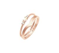 Elli - Set Marquesa V-Forma di Base con Opale Sintetico e Cristalli di Zirconia in Argento Sterling 925 Anelli 1 pieces female