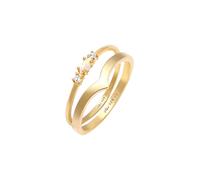 Elli - Set Marquesa V-Forma di Base con Opale Sintetico e Cristalli di Zirconia in Argento Sterling 925 Anelli 1 pieces female