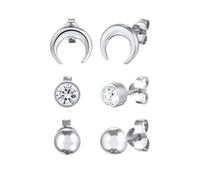 Elli - Set orecchini luna Cristalli Vetro Bianco 925 Sterling Silver Orecchini 1 pieces female