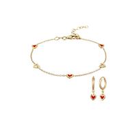 Elli - Set senza pietra Cuore 925 Sterling Silver Gold-plated Set gioielli 1 pieces female